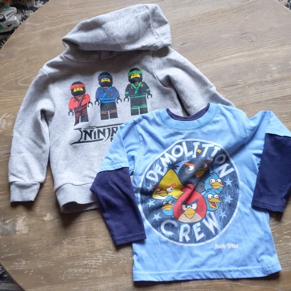 H M Shirts Tops Size 34 Hm Lego Ninjago Movie Hoodie And Angry Birds Long Sleeve Tee Poshmark